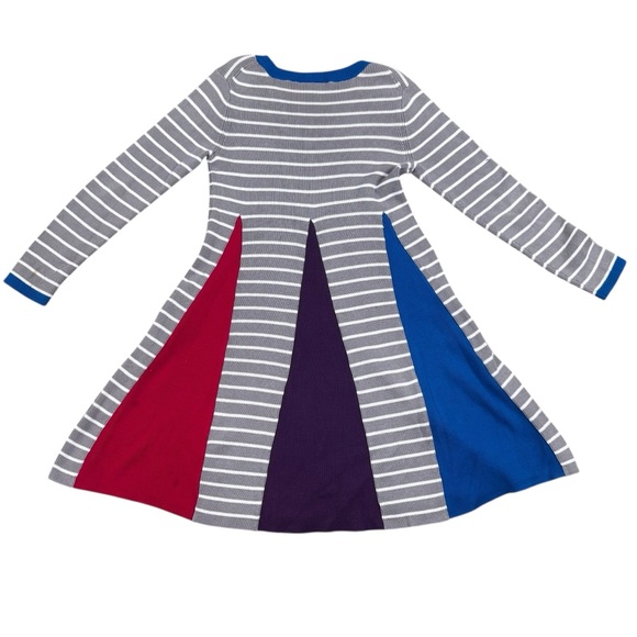 Hanna Andersson Gray Striped Rainbow Long Sleeve Sweater Dress Girls Size 6 7 - Picture 3 of 7